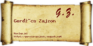 Gerócs Zajzon névjegykártya
